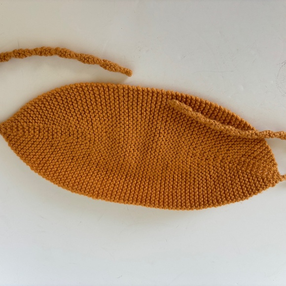 Vintage handmade knit hat/ear warmer hat with ties, Lot of 2 - Picture 4 of 15